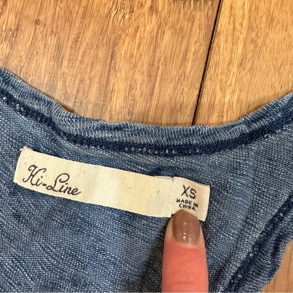 Madewell denim-like button tank - Picture 2 of 3